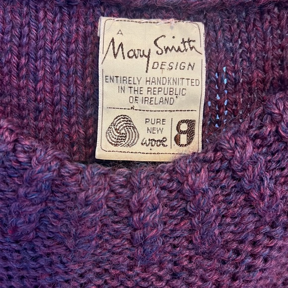 RARE Vintage Mary Smith design 100% wool knit Irish sweater - Picture 3 of 6